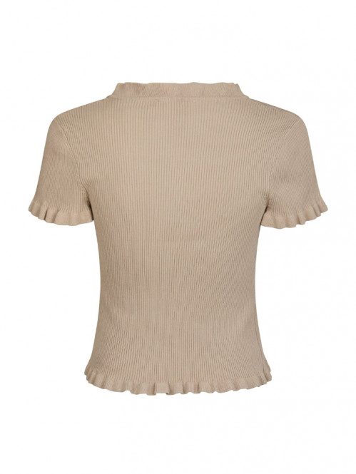 Esla frill knit tee sand S