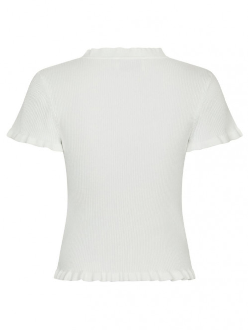 Esla frill knit tee off white 