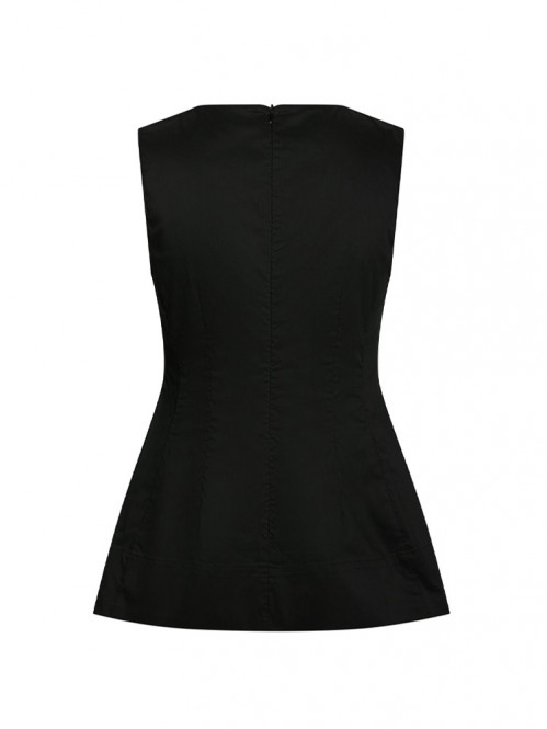 Esteves poplin top black L