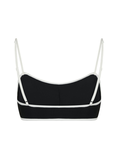 Fia solid contrast bikini top black white 