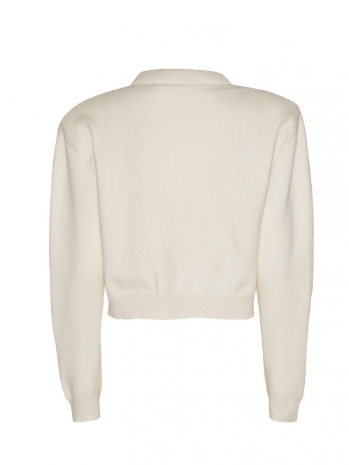 Firm knit cardigan egret 