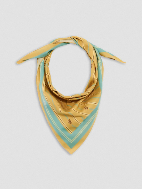 Foulard rayure monogram mustard 