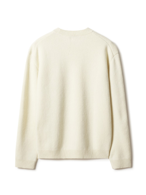 Fox head milano lambswool knit pure ecru 