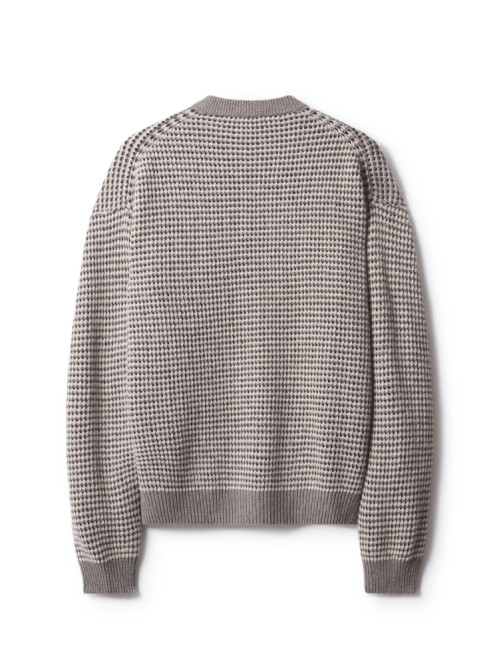 Fox head waffle stitch cardigan moon beige 