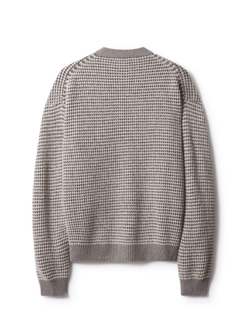 Fox head waffle stitch knit moon beige 