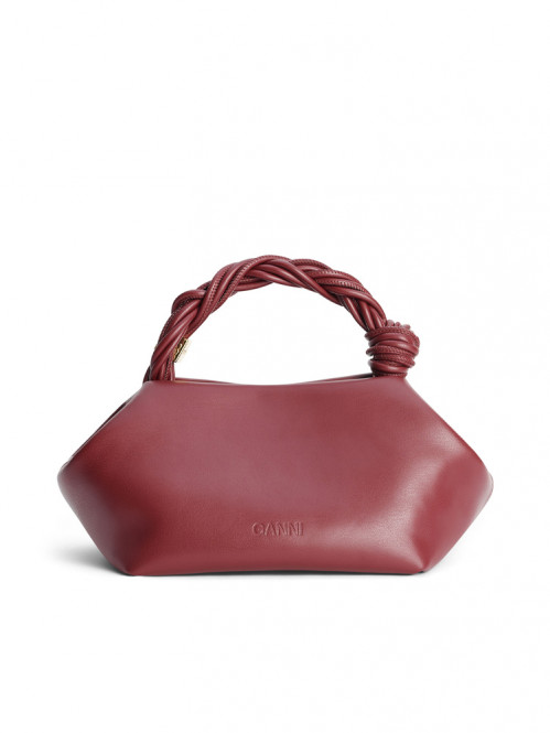 Ganni bou bag small burgundy OS