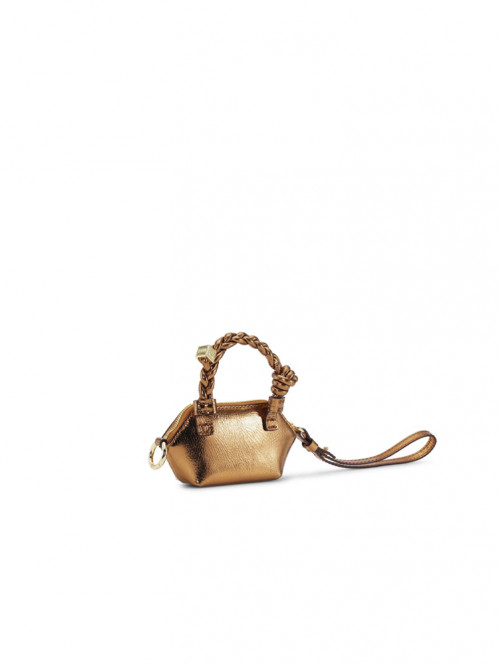 Ganni bou bag nano metallic bronze 