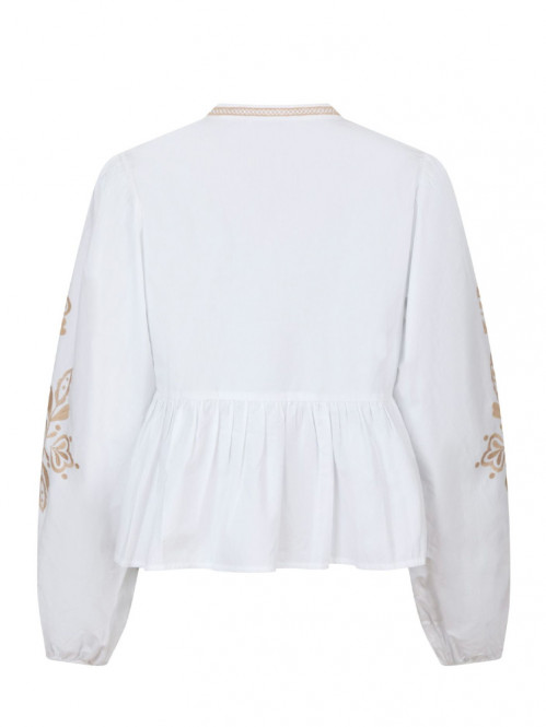 Ginia emb blouse off wht 