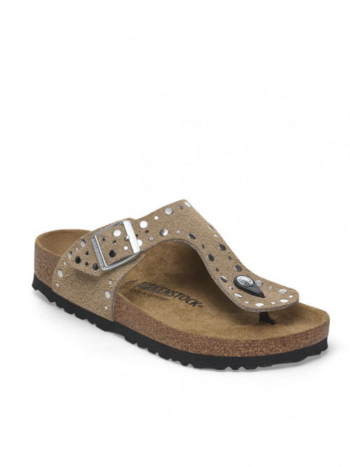 Gizeh rivet border sandals taupe 