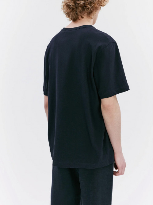 Hadar linen mix t-shirt dk navy 