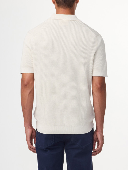 Hansie ss zip polo ivory M