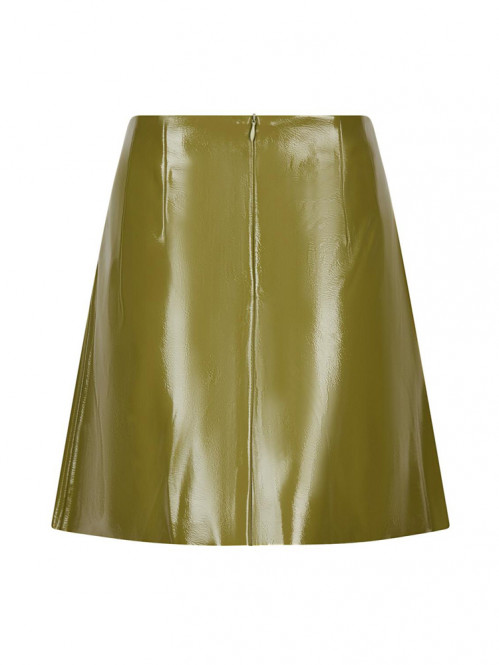 Hemie patent skirt olive 