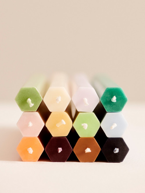 Hexagon candle bordeaux 