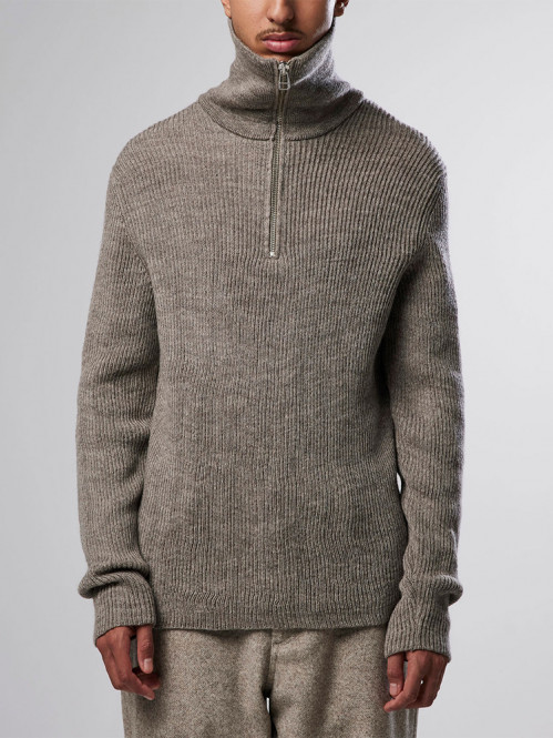 Holger half zip pullover nature mel 