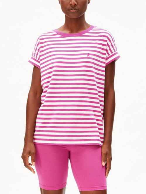 Idaara stripe t-shirt white berry 