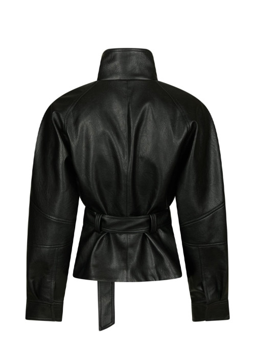 Jaclyn faux leather jacker black 