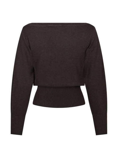 Jessen knit blouse brown mel 