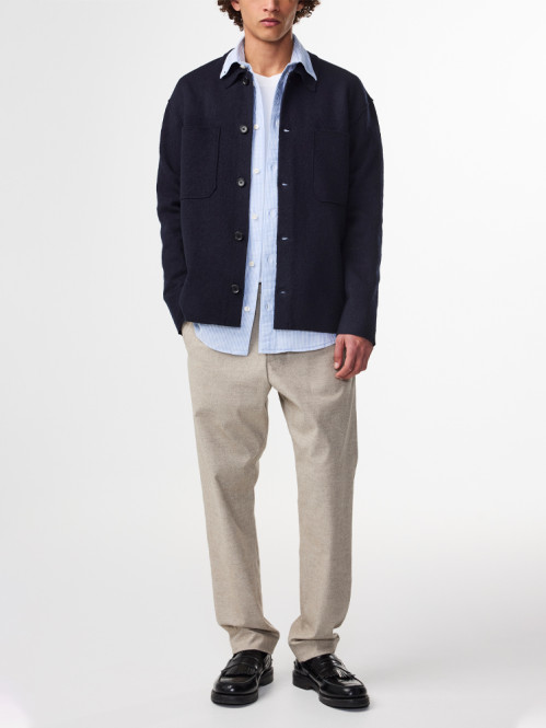 Jonas wool shirt navy 