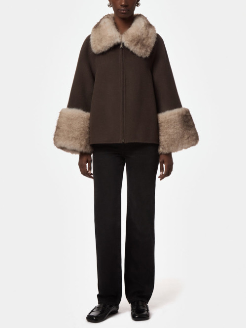 Judie wool coat brown mink 