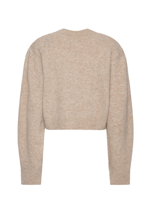 Knit flower cardigan oxford tan 