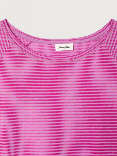 Lal 02a t-shirt rayures fuchsia 