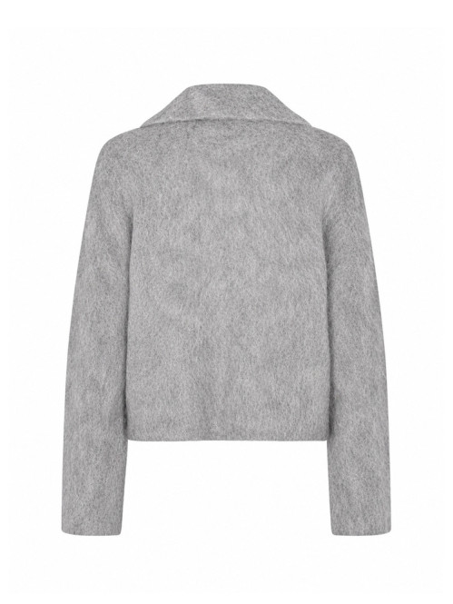 Lari-m brush knit lt grey mel 
