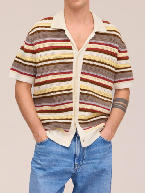 Lars polo cardigan ivory 