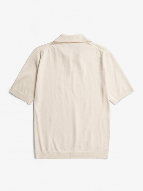 Leif cotton linen polo kit white 