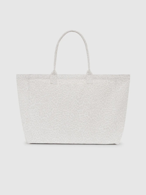 Leo canvas tote bag white leopard 
