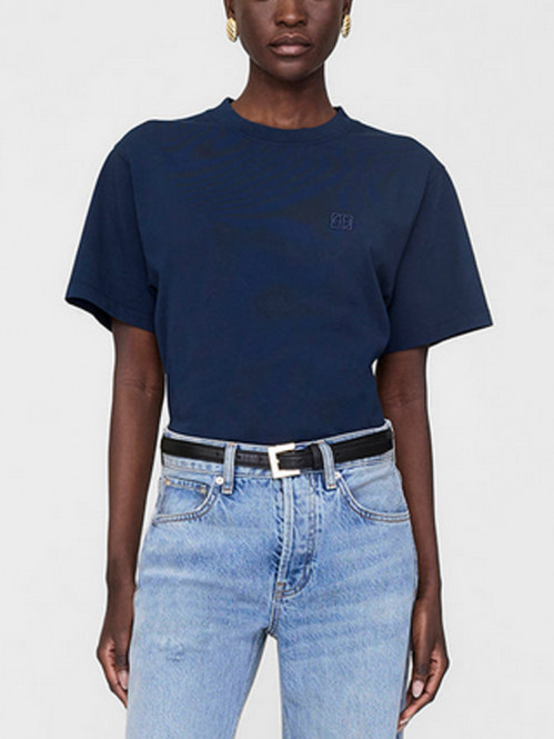 Lili t-shirt framed monogram washed navy 