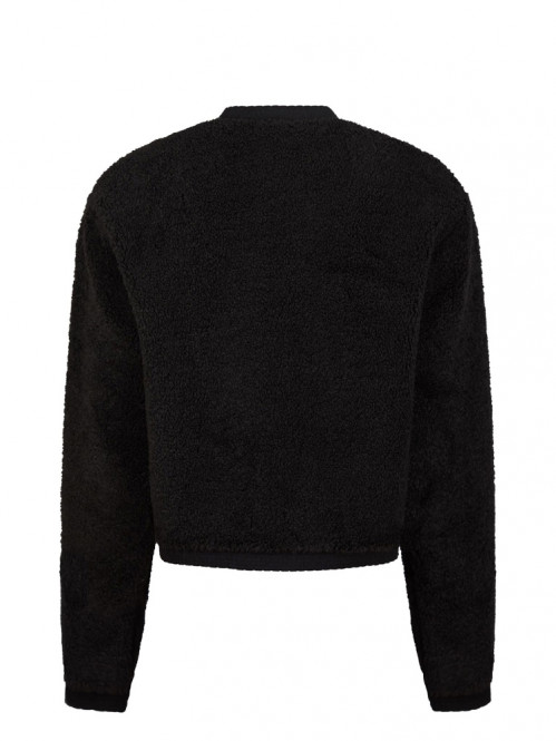 Limo fluffy knit cardigan black 