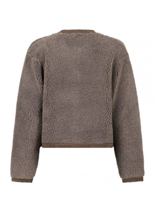 Limo fluffy knit cardigan iron XS
