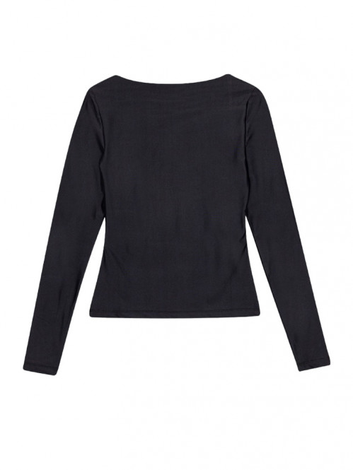 Long sleeve jersey top black 