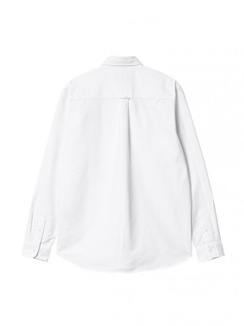 LS c logo shirt white navy 