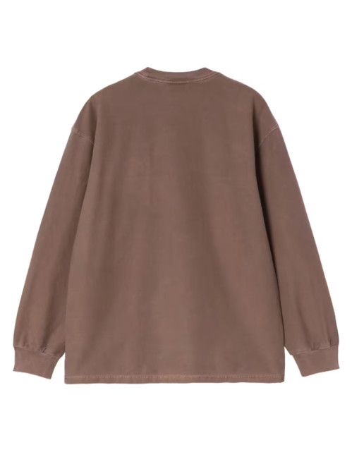 LS loose pocket t-shirt tobacco 