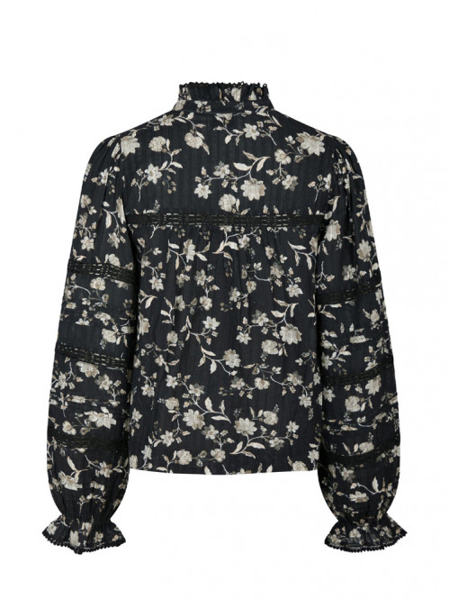 Lyla night flower blouse black 