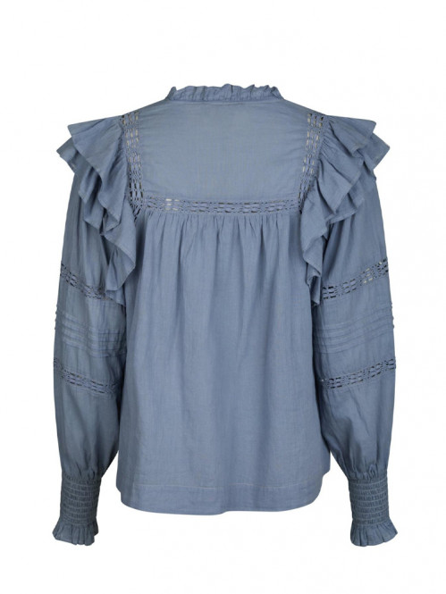 Mauri s voile blouse smoke blue 