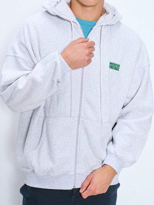 Mbap 03c zip hoodie gris chine 