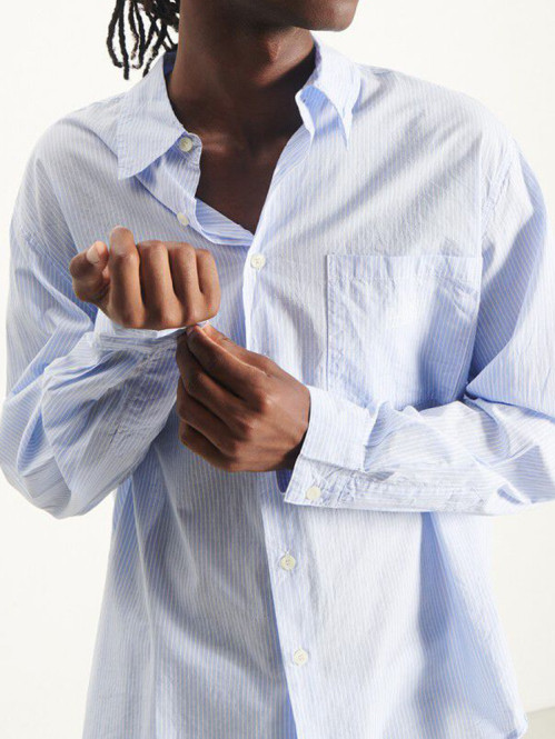 Melu 06a shirt rayures bleues 
