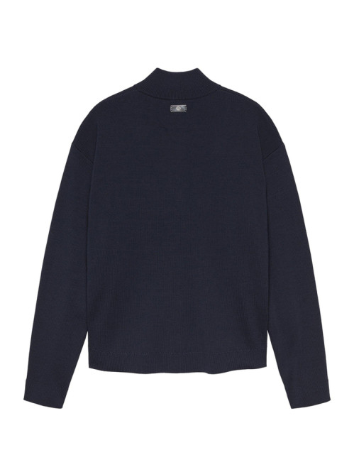 Merino wool zip trough cardigan night 