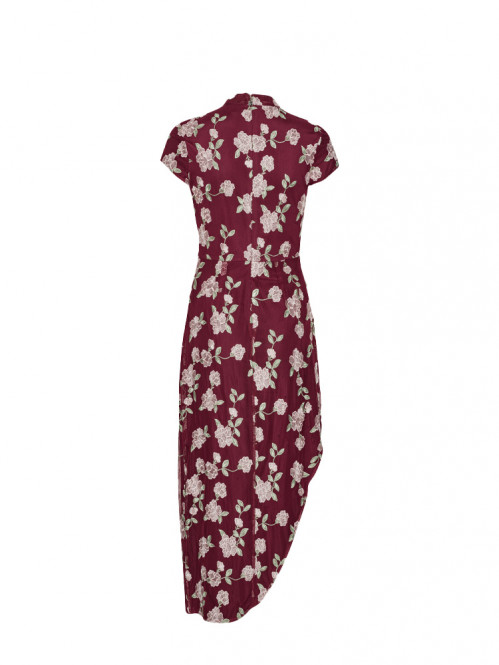 Mesh asymmetric dress zinfandel 