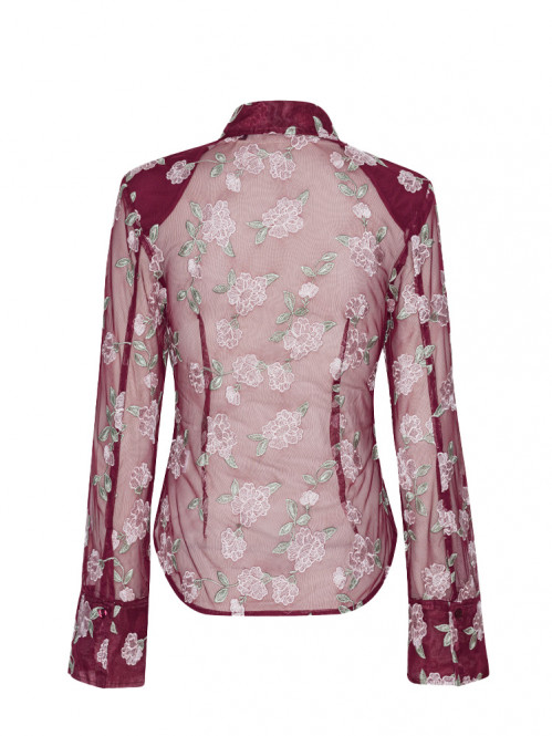 Mesh fitted shirt zinfandel 
