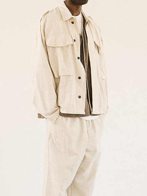 Military overshirt panna 