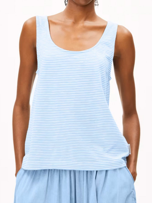 Minaami lita top oatmilk silky blue 