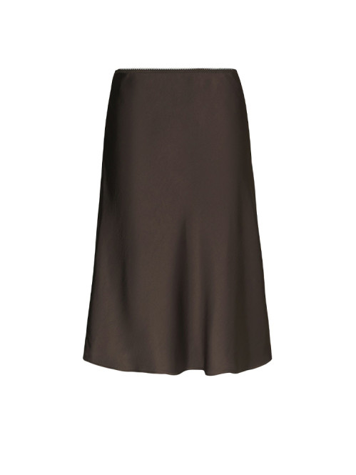 Mindie heavy sateen skirt dark brown 