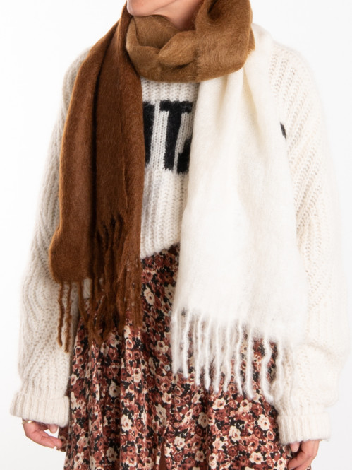 Mohair gradient scarf egret 