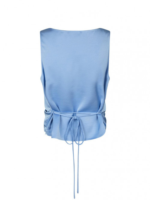 Muna heavy sateen top dusty blue 