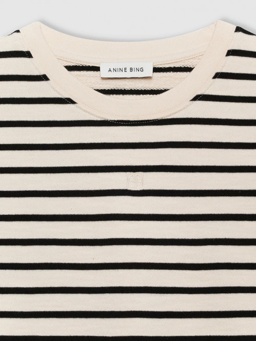Myers cropped tee black stripe 
