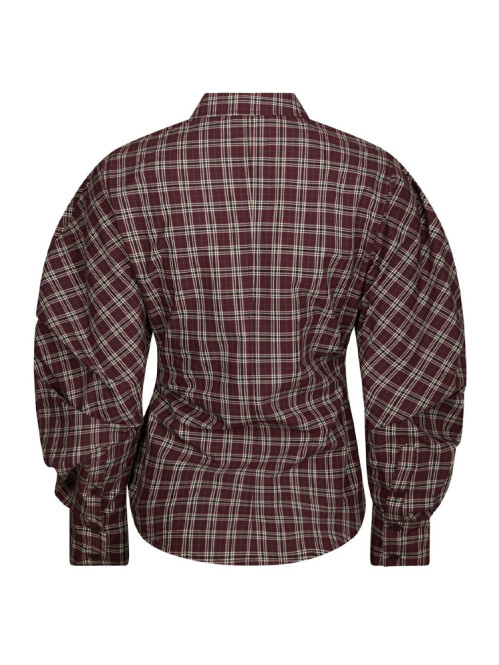 Noella medium check shirt plum 