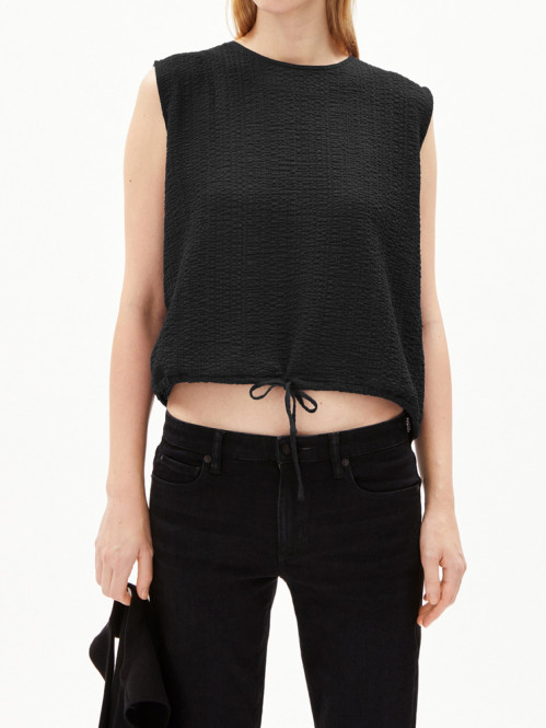 Neraa crinkle top black S